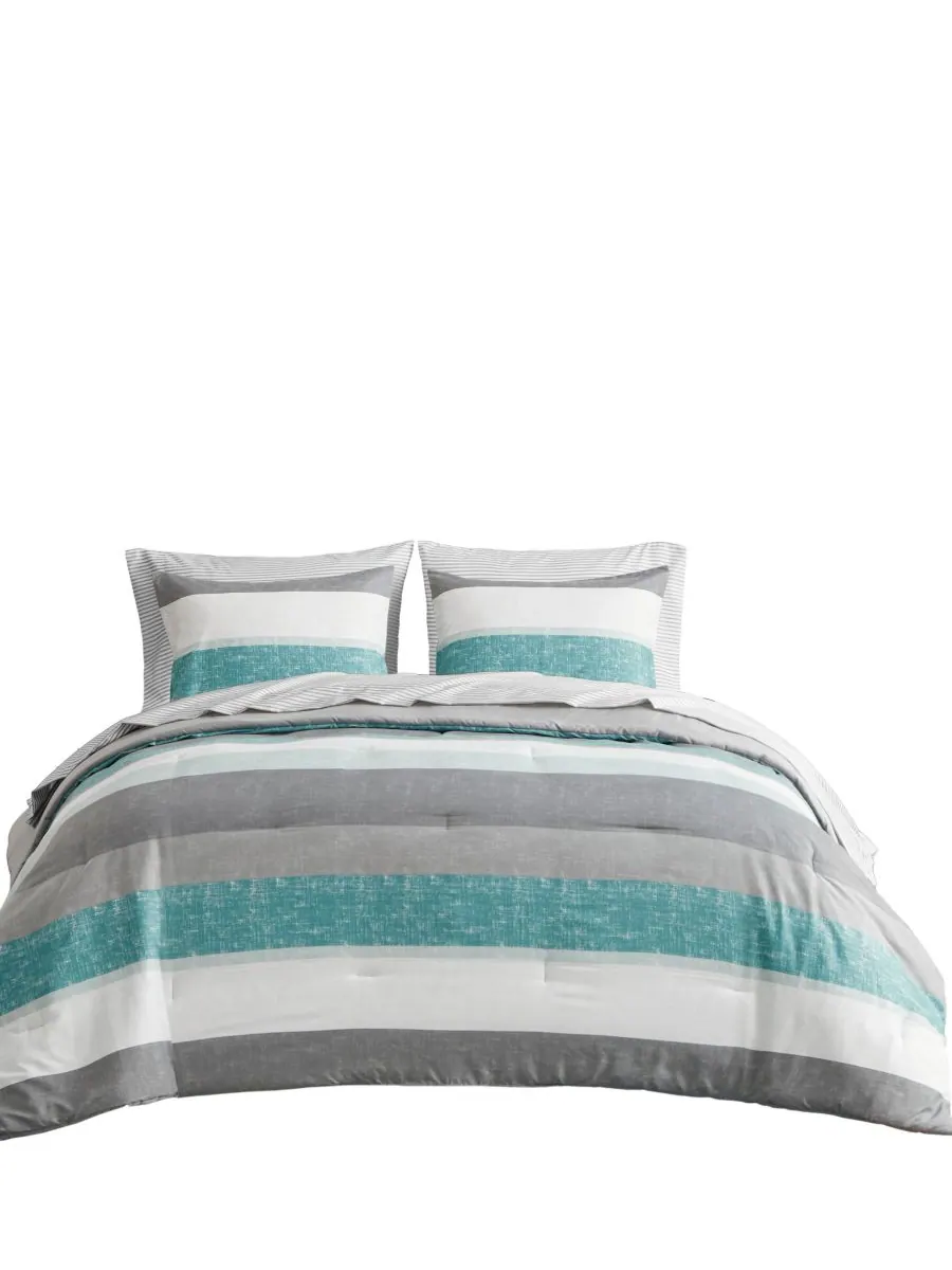 Комплект постельного белья Jaxon Wide Stripe из 7 предметов, размер Queen Madison Park Essentials — изображение 10 из 10