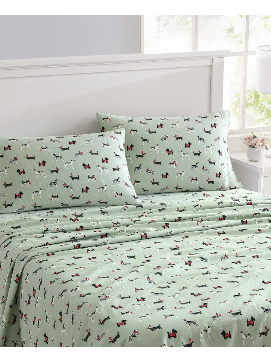 Комплект постельного белья из хлопковой фланели, 4 предмета, размер King Laura Ashley — изображение 2 из 6, праздничный