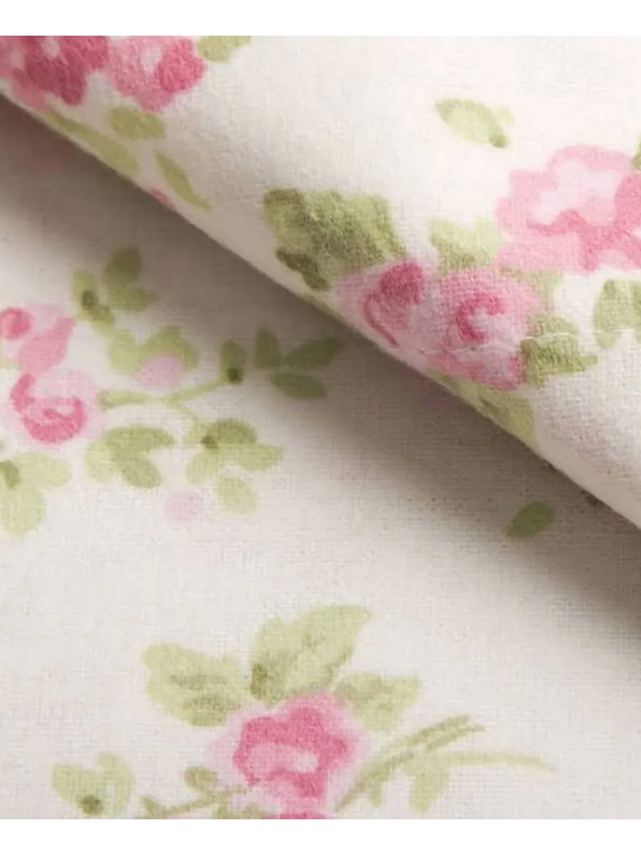 Комплект постельного белья из хлопковой фланели, 4 предмета, размер King Laura Ashley — изображение 2 из 2, розовый