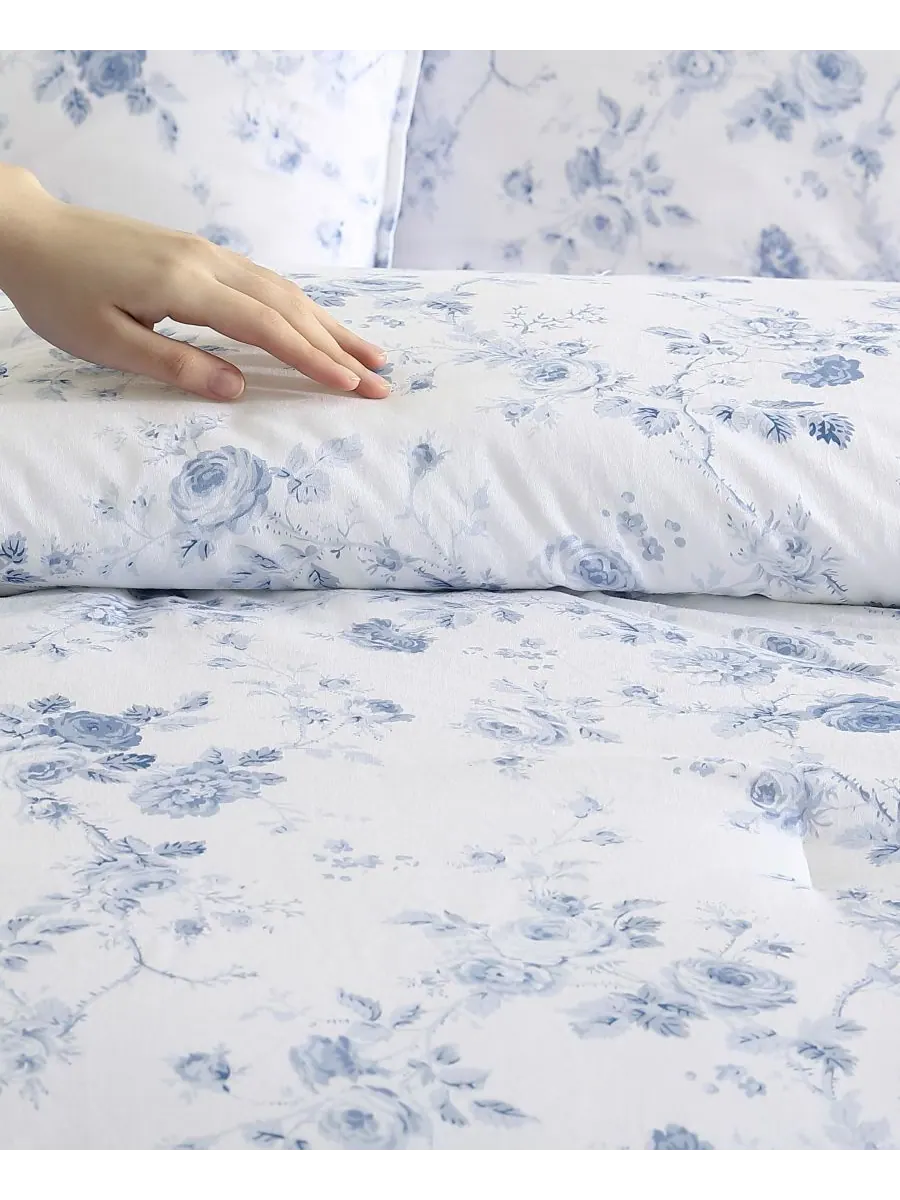 Комплект постельного белья Belinda Cotton, двусторонний, 2 предмета, размер Twin XL Laura Ashley — изображение 7 из 10, синий