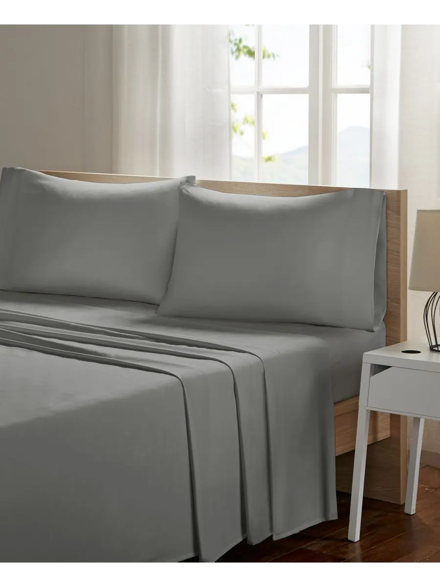 Комплект постельного белья Smart Cool из микрофибры, 4 предмета, размер Full Madison Park — изображение 3 из 3, серый