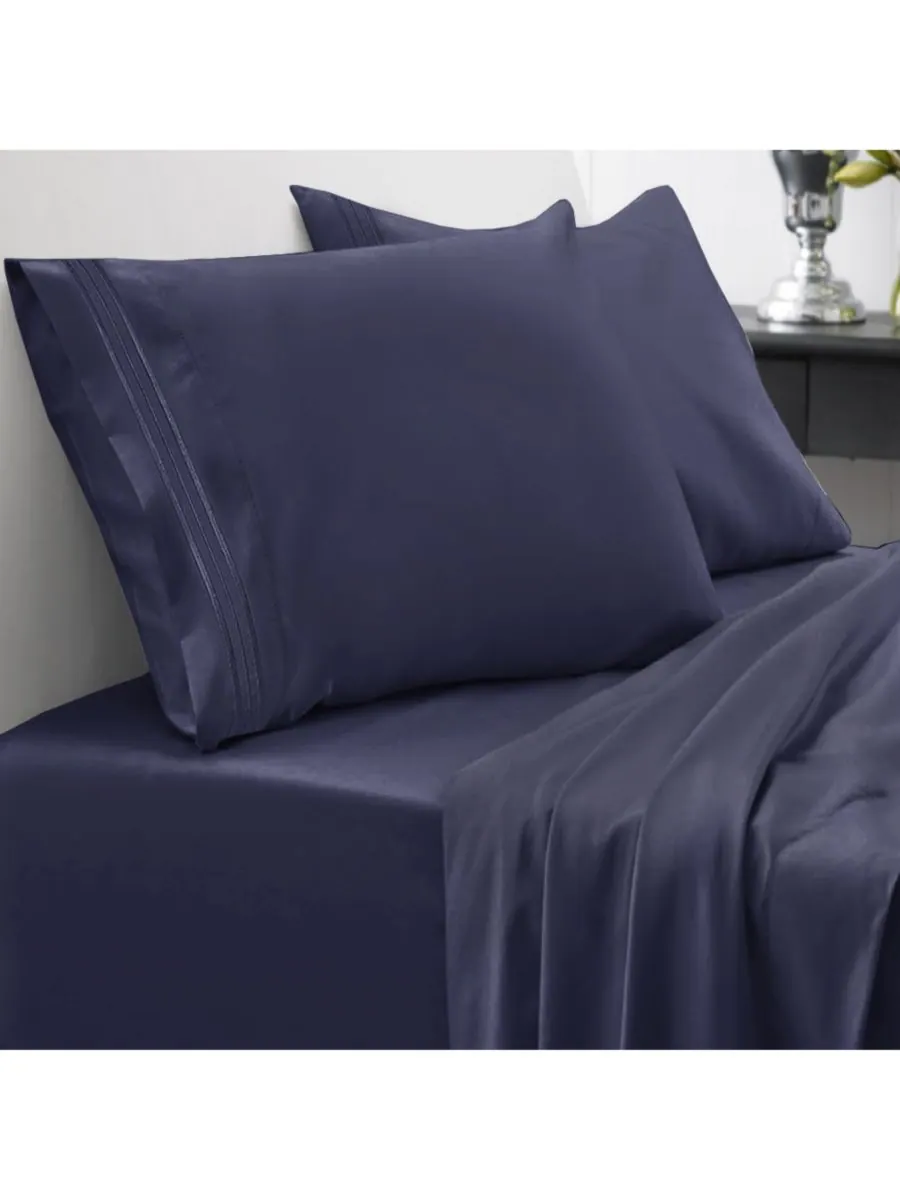 Комплект постельного белья из микрофибры, 3 предмета, размер Twin XL Sweet Home Collection — изображение 1 из 2, темно-синий