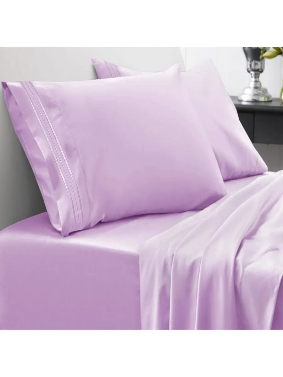 Комплект постельного белья из микрофибры, 3 предмета, размер Twin XL Sweet Home Collection — фиолетовый