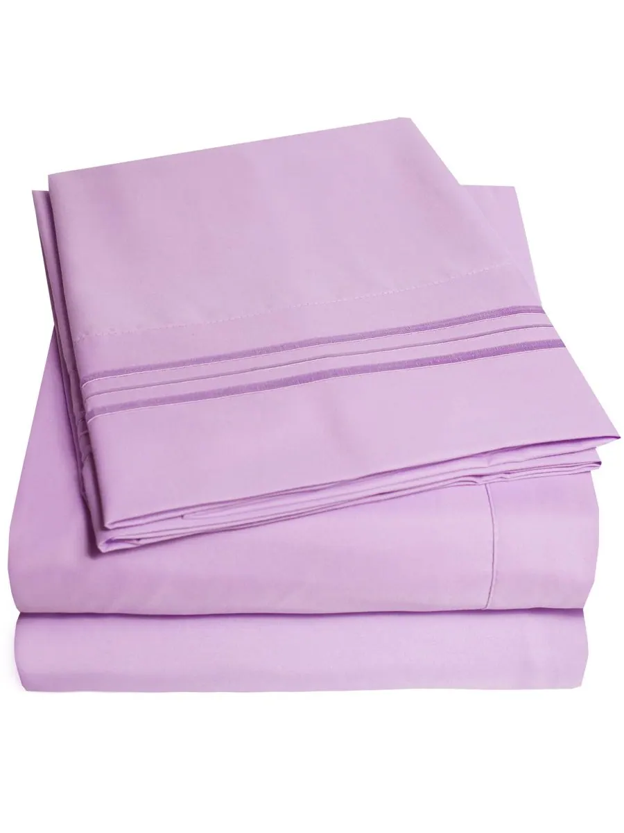 Комплект постельного белья из микрофибры, 3 предмета, размер Twin XL Sweet Home Collection — изображение 2 из 2, фиолетовый