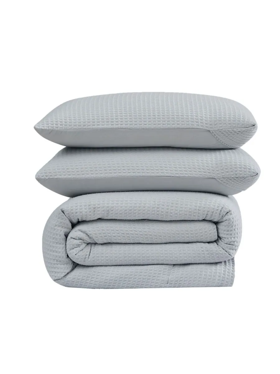 Комплект постельного белья heritage cotton waffle из 2 предметов, размер twin/twin xl Cannon — изображение 2 из 4, серый