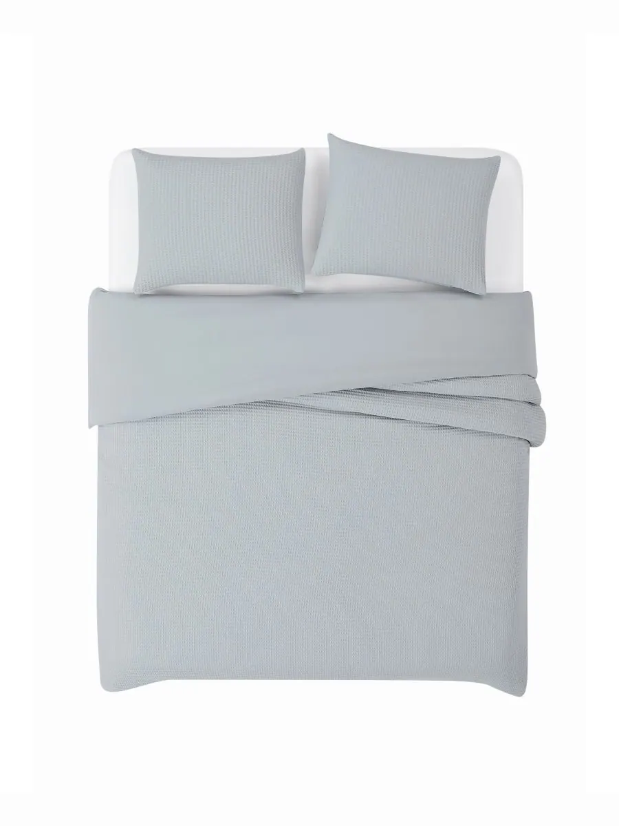 Комплект постельного белья heritage cotton waffle из 2 предметов, размер twin/twin xl Cannon — изображение 4 из 4, серый