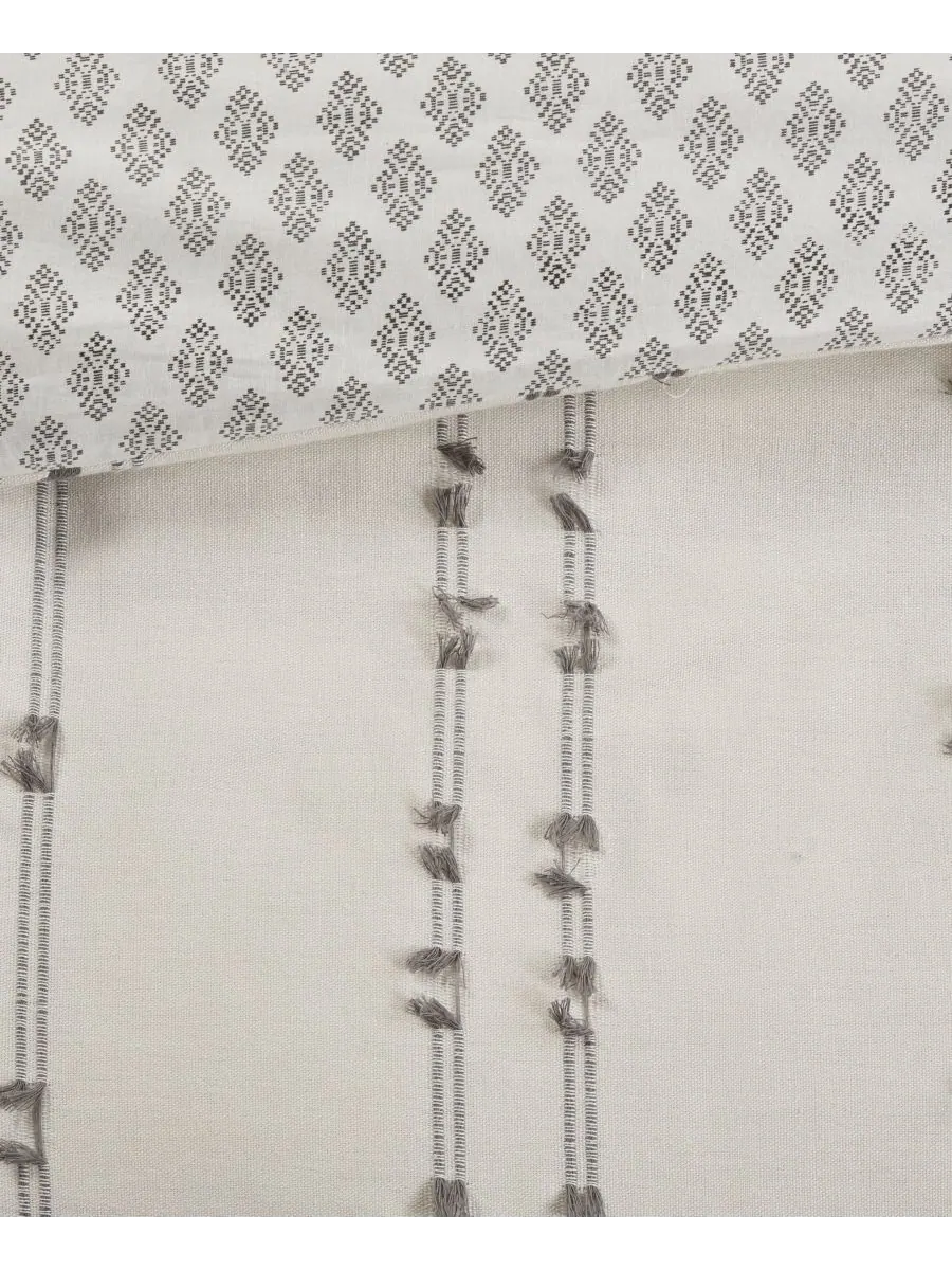 Комплект постельного белья kara jacquard из 3 предметов, размер full/queen INK+IVY — изображение 15 из 17, белый
