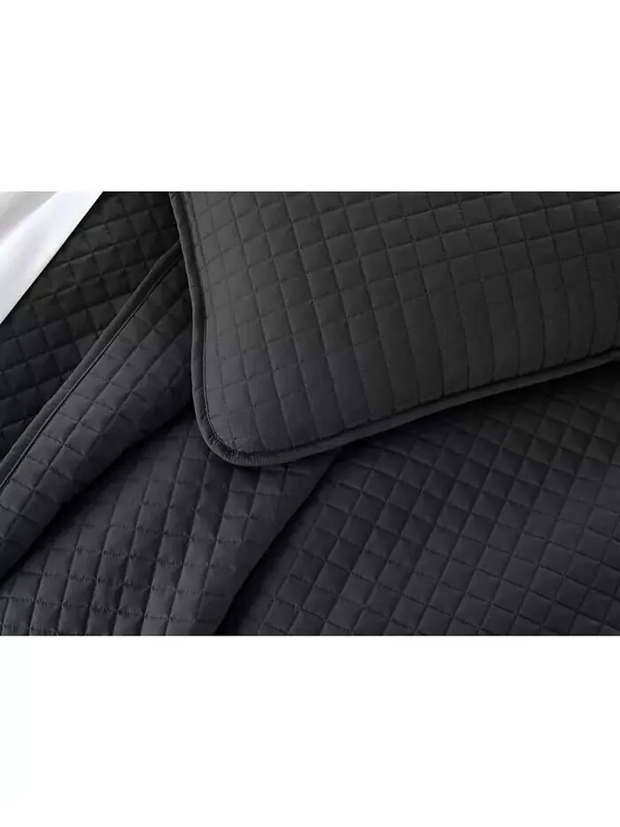 Большой однотонный комплект из трех предметов: стеганое одеяло и накидка Southshore Fine Linens — изображение 3 из 4, черный