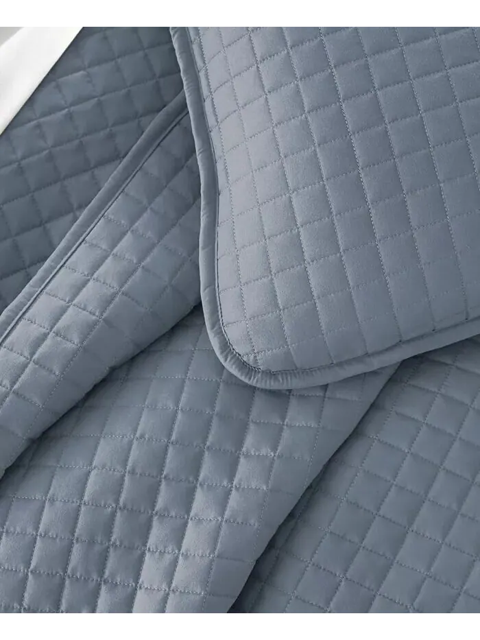 Большой однотонный комплект из трех предметов: стеганое одеяло и накидка Southshore Fine Linens — изображение 3 из 5, синий