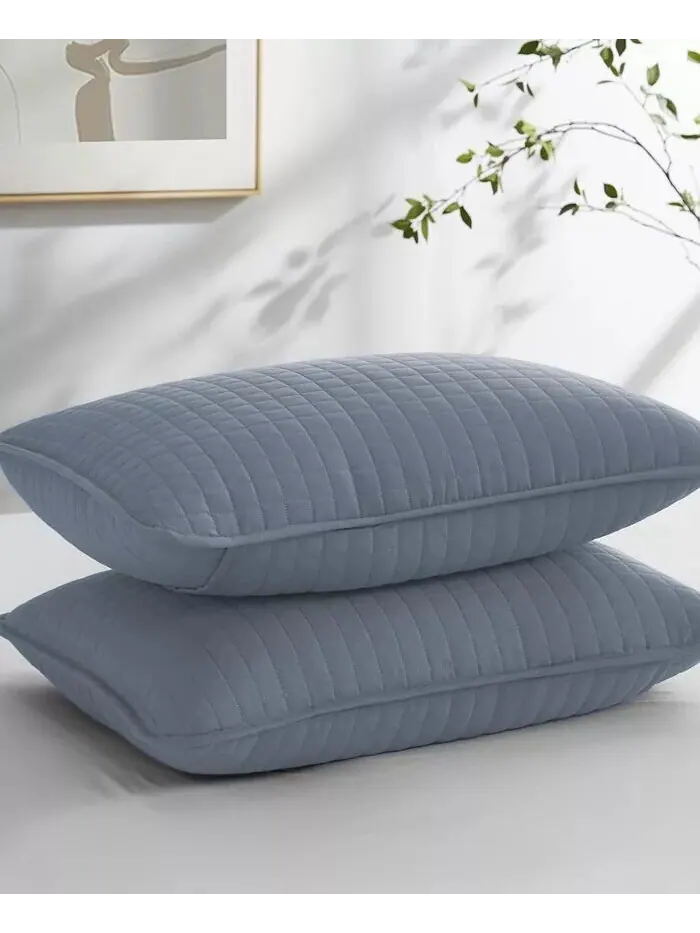 Большой однотонный комплект из трех предметов: стеганое одеяло и накидка Southshore Fine Linens — изображение 4 из 5, синий