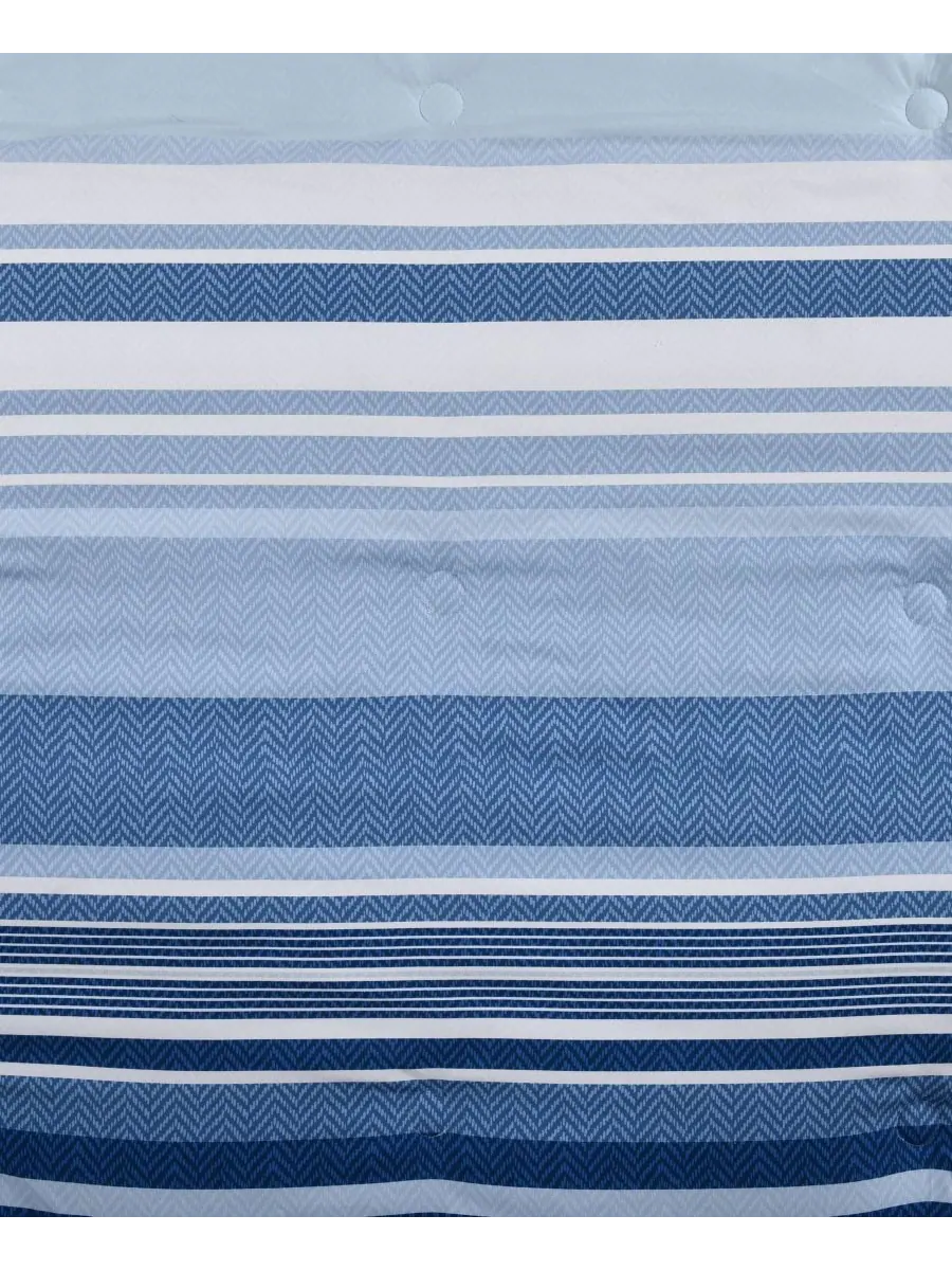 Комплект постельного белья Carson Multi-Stripe из 3 предметов, размер Full/Queen Royal Court — изображение 4 из 6, синий