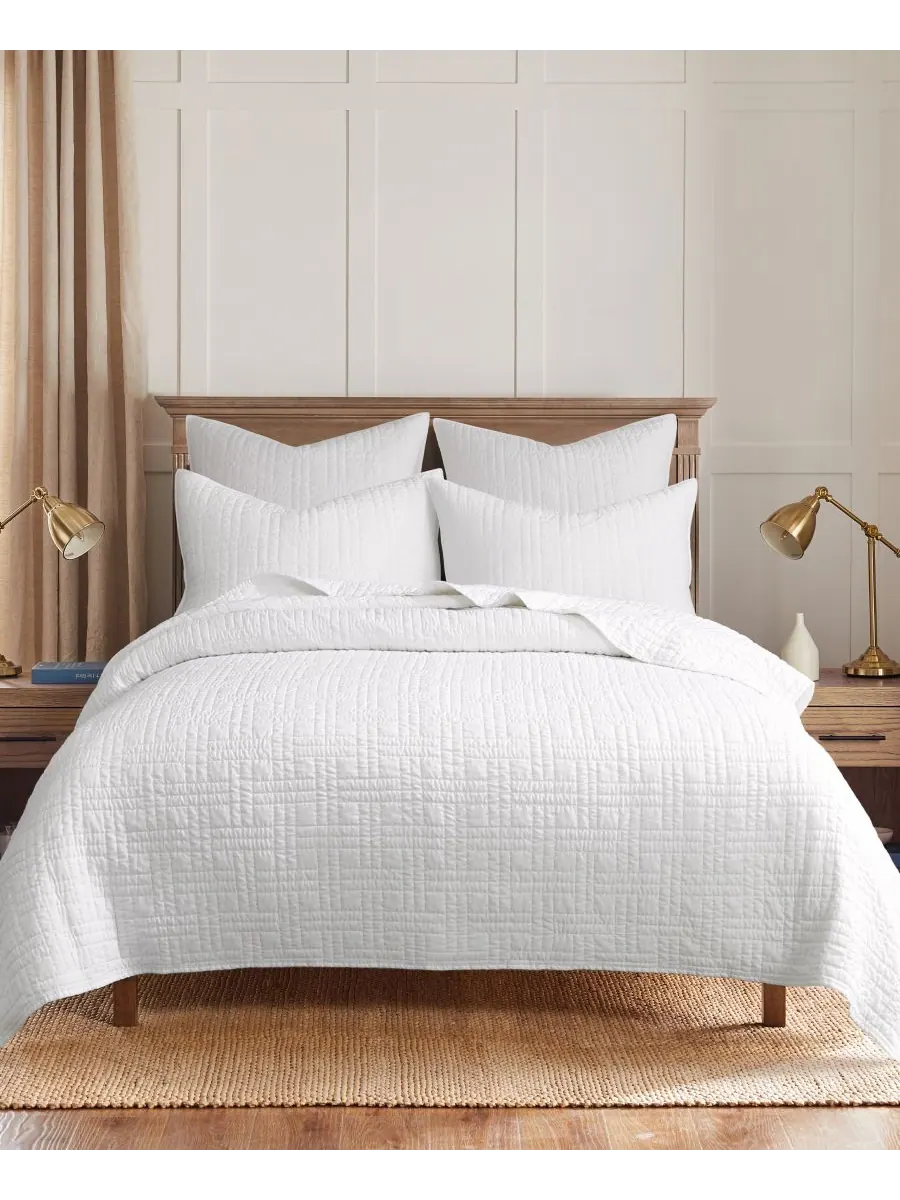 Комплект постельного белья Melange Stitch, 2 предмета, размер Twin/Twin XL Levtex — изображение 1 из 4, белый