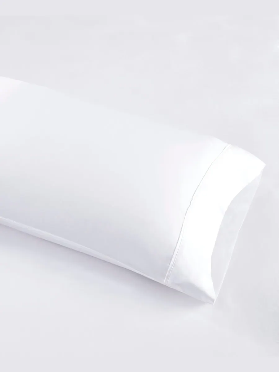 Комплект постельного белья из 4 предметов, сатин из хлопка с плотностью плетения 1000 нитей, с — изображение 3 из 6, белый