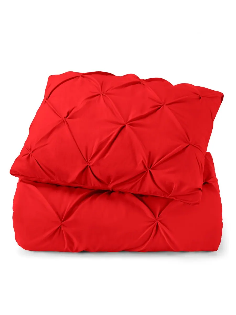 Комплект постельного белья из 3 предметов с защипами, размер California King Nestl — изображение 9 из 10, красный