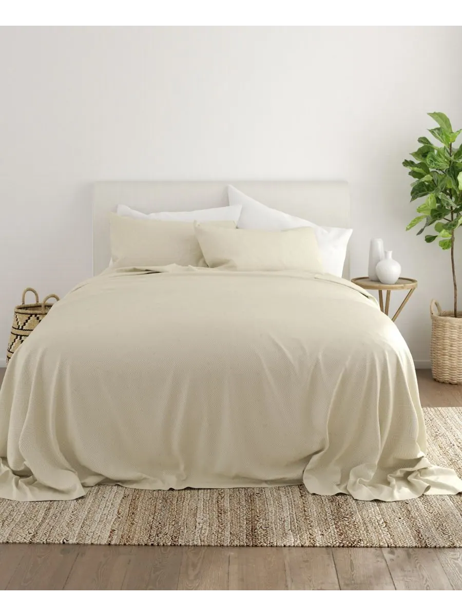 Комплект постельного белья из 4 предметов с рельефным клетчатым узором, размер King Ienjoy Home — изображение 2 из 10