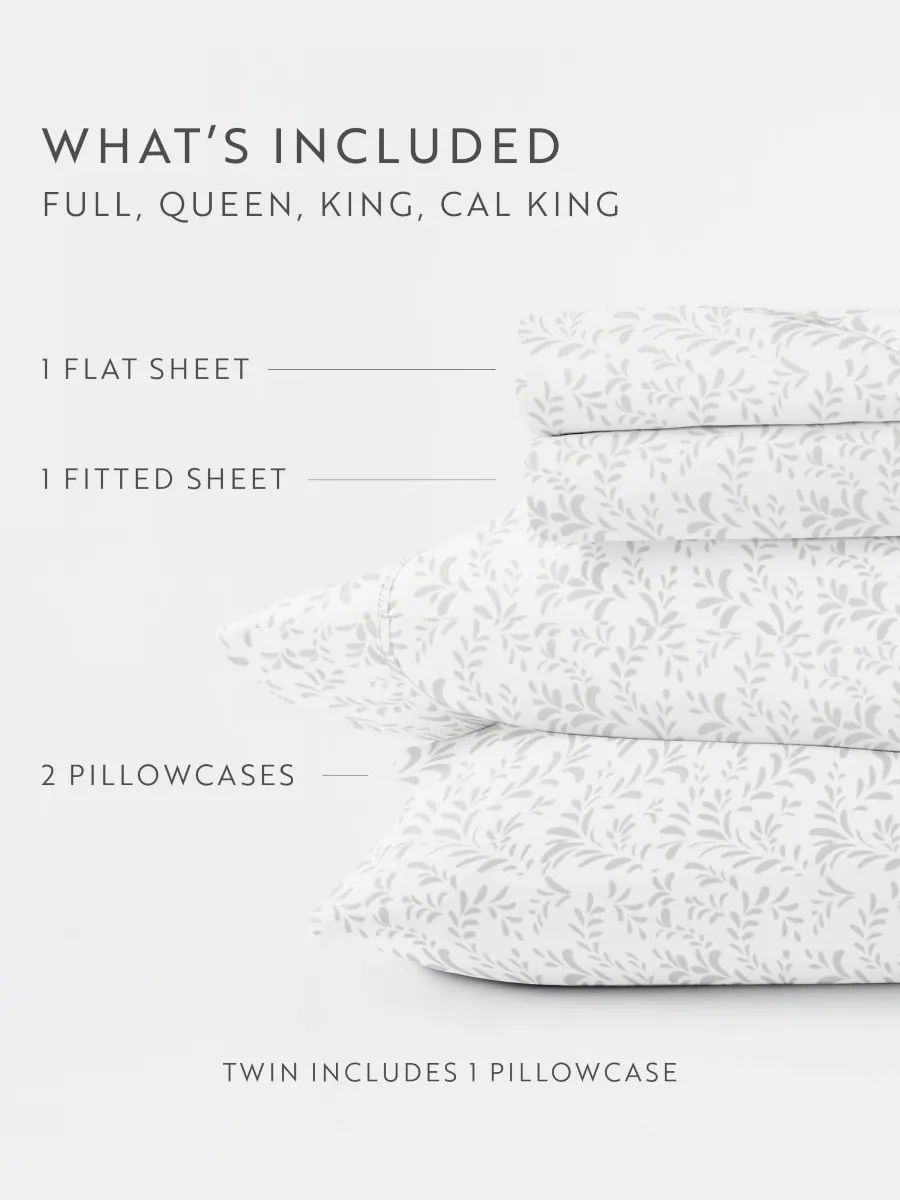 Комплект постельного белья Farmhouse Chic Premium Ultra Soft Pattern из 4 предметов, размер Queen — изображение 6 из 10