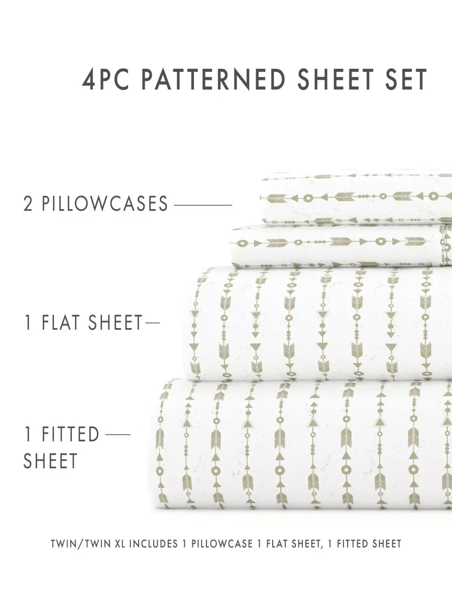 Комплект постельного белья Boho & Beyond Premium Ultra Soft Pattern из 4 предметов, размер King — изображение 5 из 9