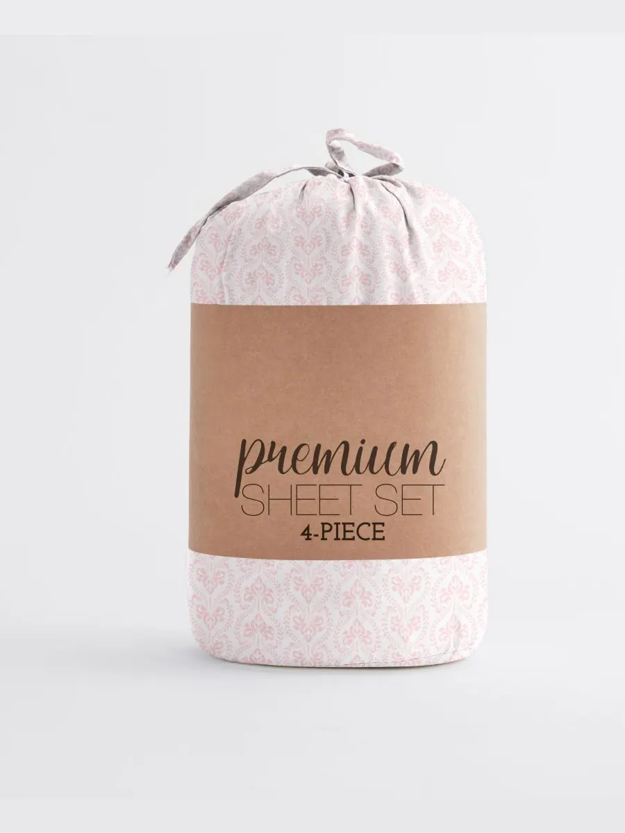 Комплект постельного белья Boho & Beyond Premium Ultra Soft Pattern из 4 предметов, размер King — изображение 8 из 8