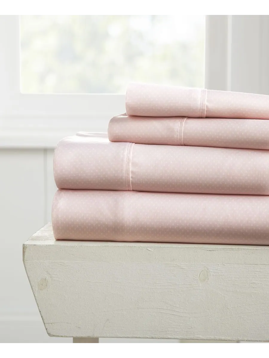 Комплект постельного белья Boho & Beyond Premium Ultra Soft Pattern из 4 предметов, размер King — изображение 1 из 9, розовый