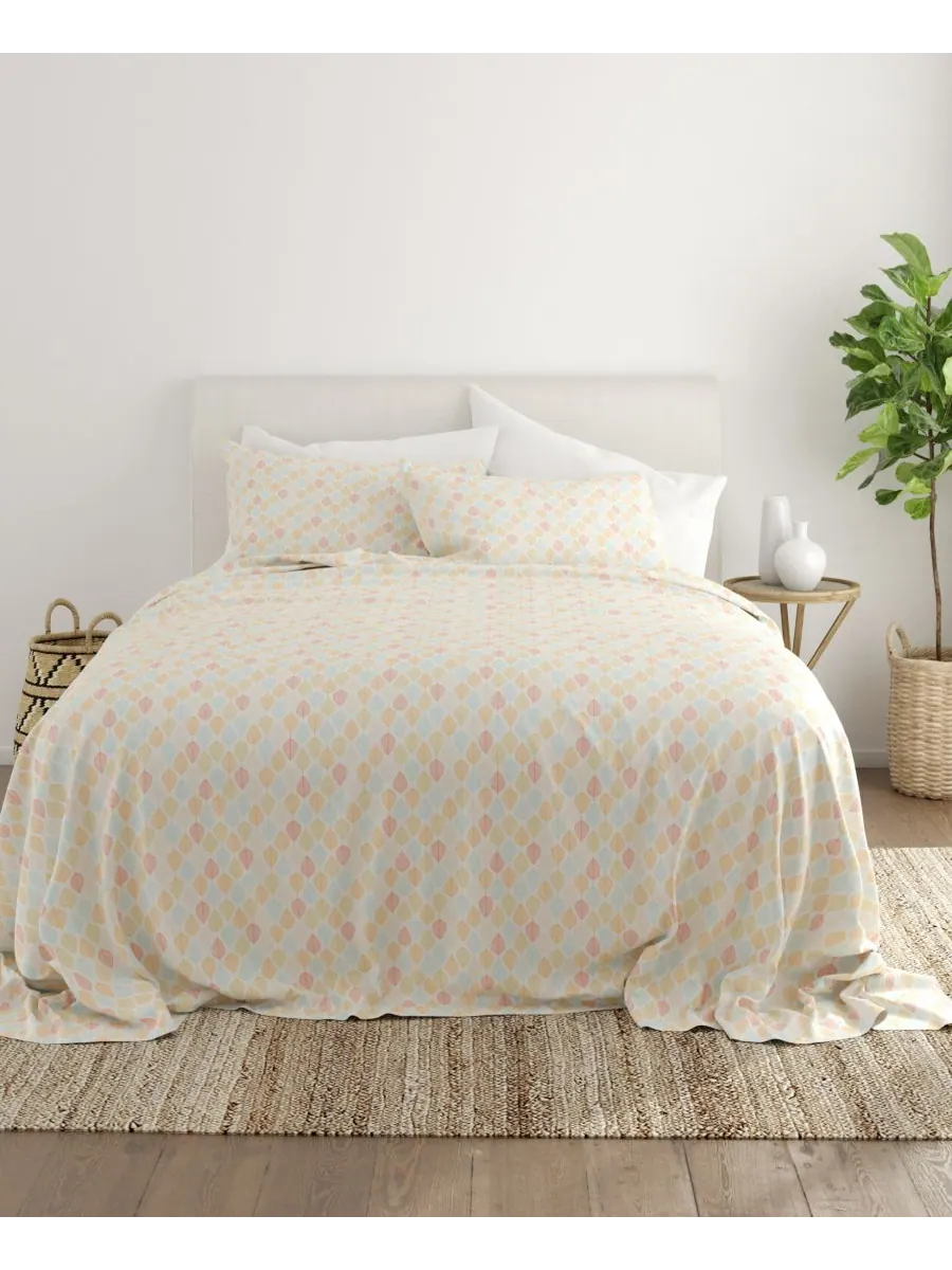 Комплект постельного белья Boho & Beyond Premium Ultra Soft Pattern из 4 предметов, размер King — изображение 2 из 9, желтый