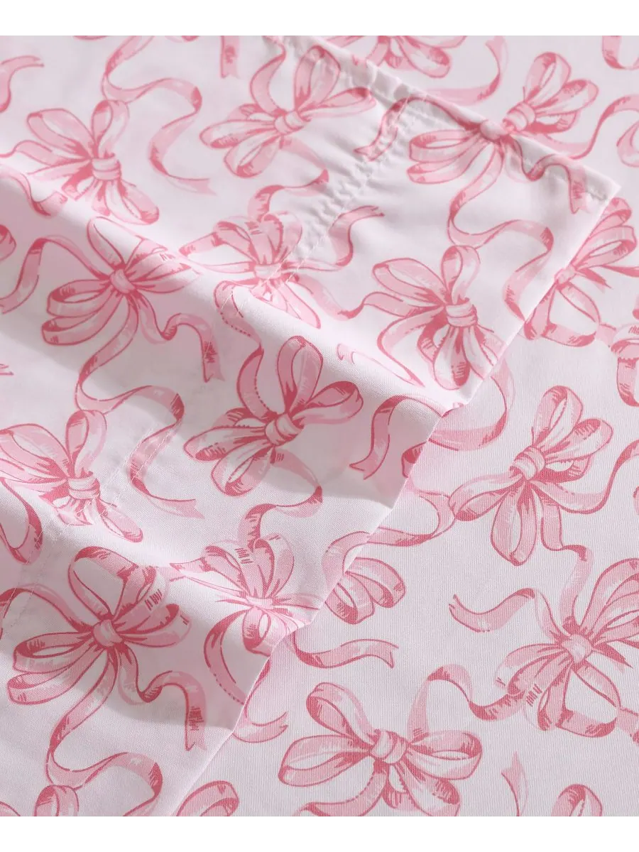 Комплект постельного белья из микрофибры с принтом, 3 предмета, размер Twin Betsey Johnson — изображение 4 из 5, розовый