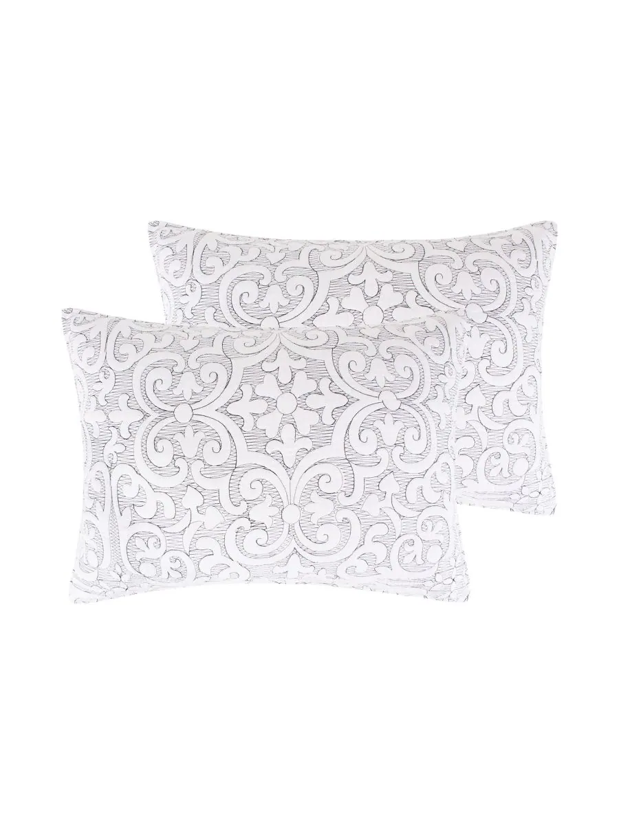 Комплект из двух наволочек Sherbourne Quilted Stitch, размер King Levtex — изображение 1 из 2, белый/черный