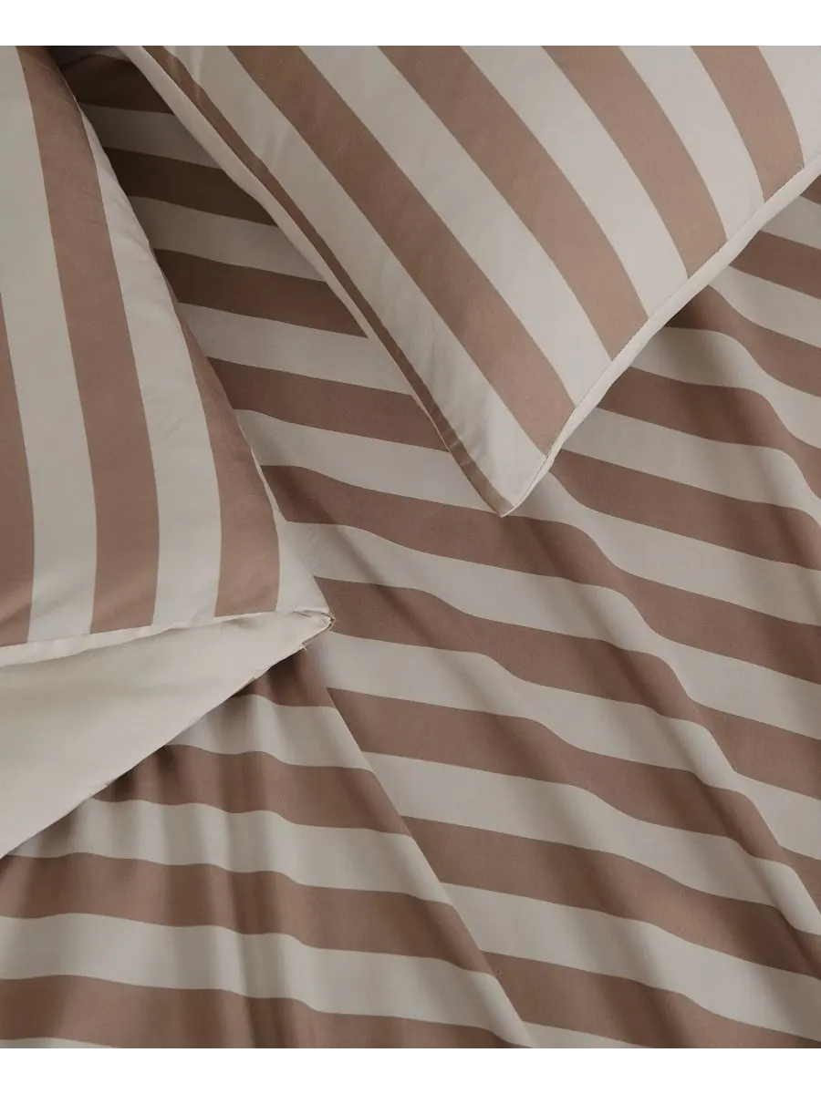 Комплект постельного белья Weston Stripe из 3 предметов, размер King Truly Soft — изображение 4 из 6, коричневый