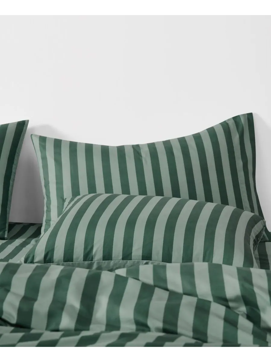 Комплект постельного белья Weston Stripe из 3 предметов, размер King Truly Soft — изображение 2 из 6, зеленый