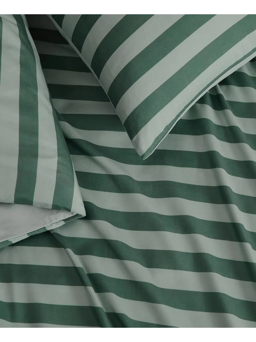Комплект постельного белья Weston Stripe из 3 предметов, размер King Truly Soft — изображение 4 из 6, зеленый