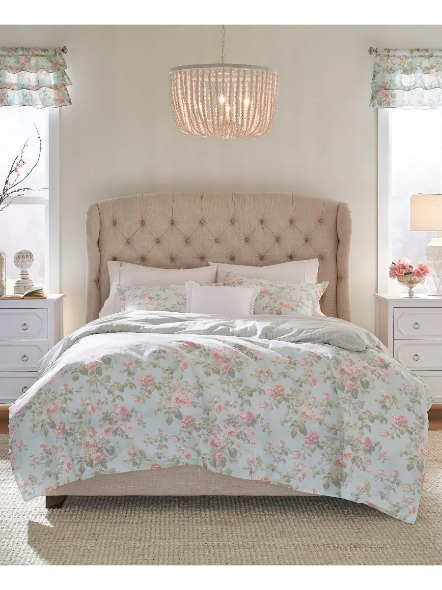 Комплект постельного белья Madelynn Cotton, 3 предмета, двусторонний, размер Full/Queen Laura Ashley — коричневый