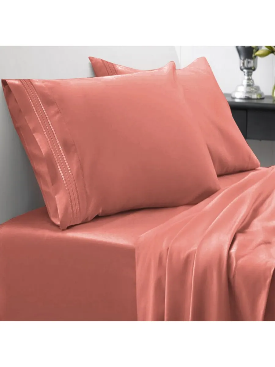 Комплект постельного белья из микрофибры, 3 предмета, размер Twin Sweet Home Collection — изображение 1 из 2, красный
