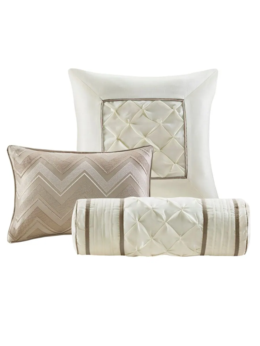 Комплект постельного белья Laurel Tufted из 7 предметов, размер Queen Madison Park — изображение 5 из 10, тауп