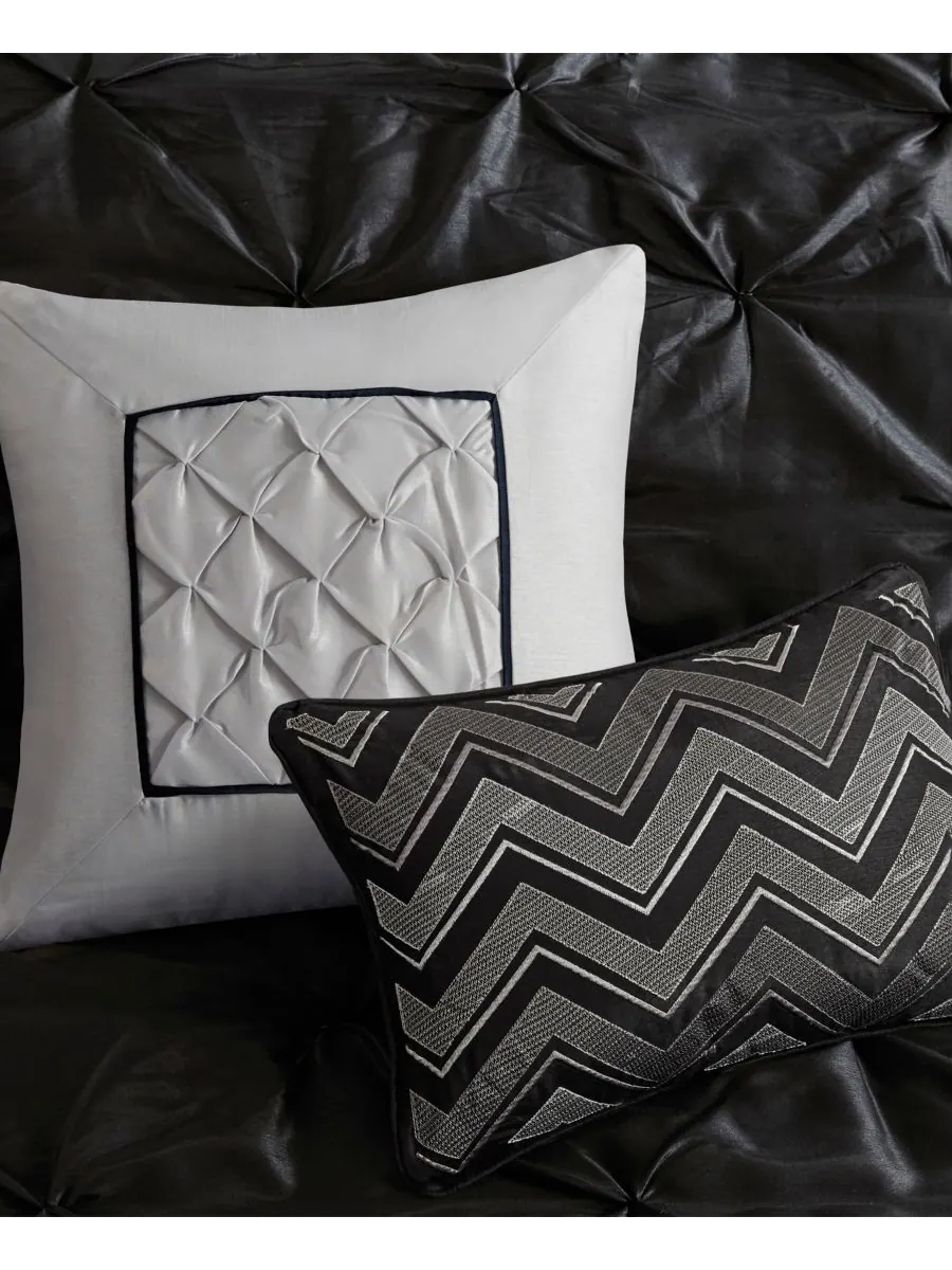 Комплект постельного белья Laurel Tufted из 7 предметов, размер Queen Madison Park — изображение 9 из 10, черный