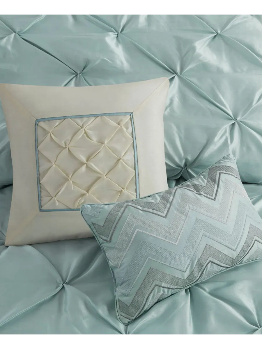 Комплект постельного белья Laurel Tufted из 7 предметов, размер Queen Madison Park — изображение 10 из 10, морская пена