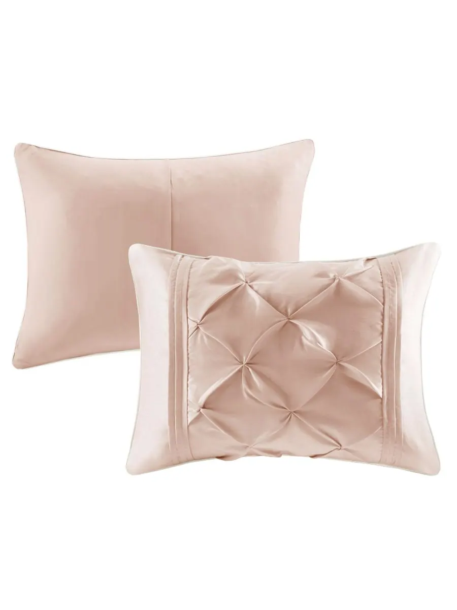 Комплект постельного белья Laurel Tufted из 7 предметов, размер Queen Madison Park — изображение 4 из 10, пудровый розовый