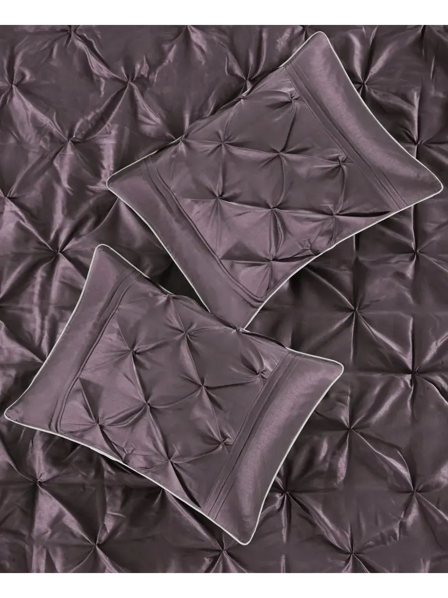 Комплект постельного белья Laurel Tufted из 7 предметов, размер Queen Madison Park, сливовый — изображение 7 из 10, сливавый