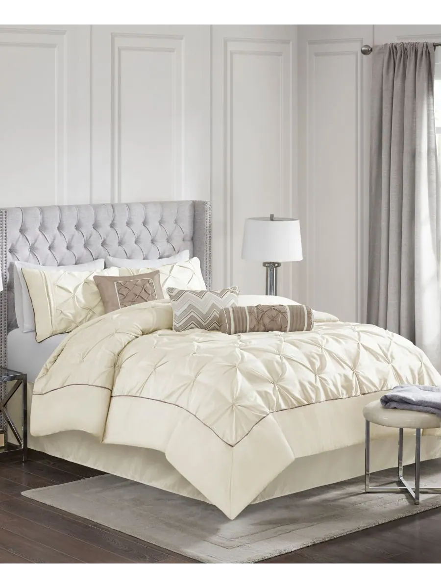 Комплект постельного белья Laurel Tufted из 7 предметов, размер Queen Madison Park — изображение 2 из 10, белый