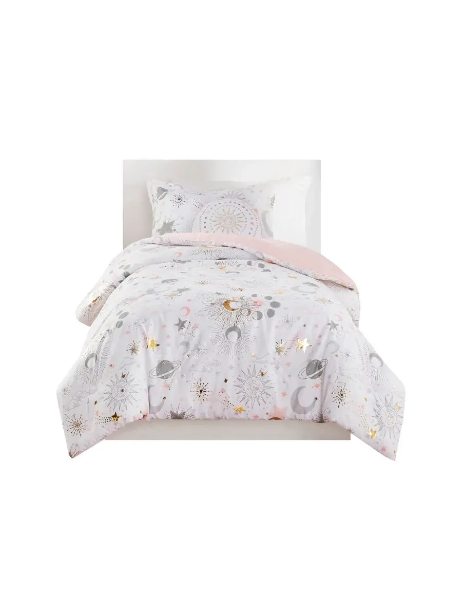 Комплект постельного белья Intelligent Design Celia Starry Sky Metallic из 3 предметов, размер Twin — изображение 1 из 10