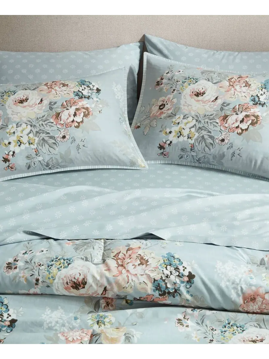 Комплект постельного белья Heather Vintage Floral, 5 предметов, размер Twin XL Madison Park — изображение 9 из 10, синий