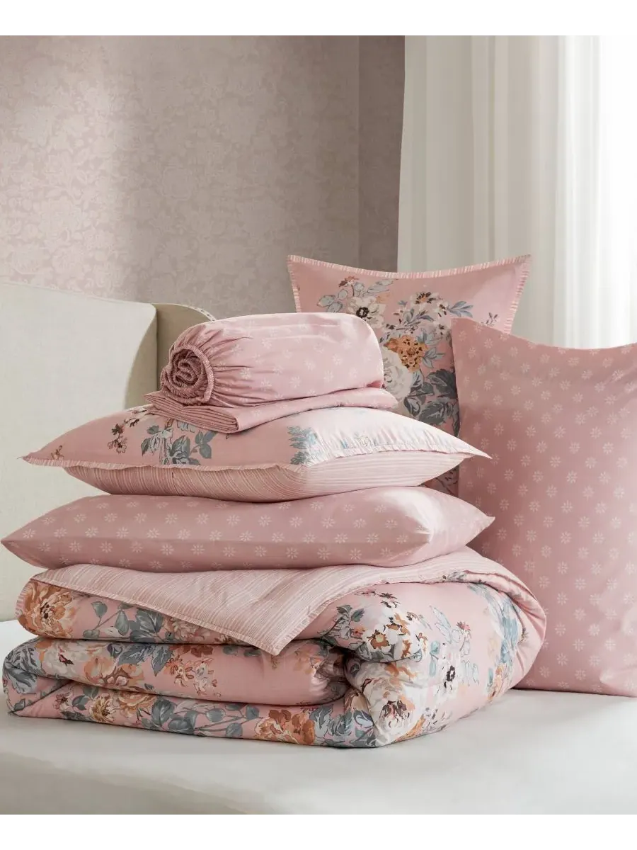 Комплект постельного белья Heather Vintage Floral, 5 предметов, размер Twin XL Madison Park — изображение 7 из 10, розовый