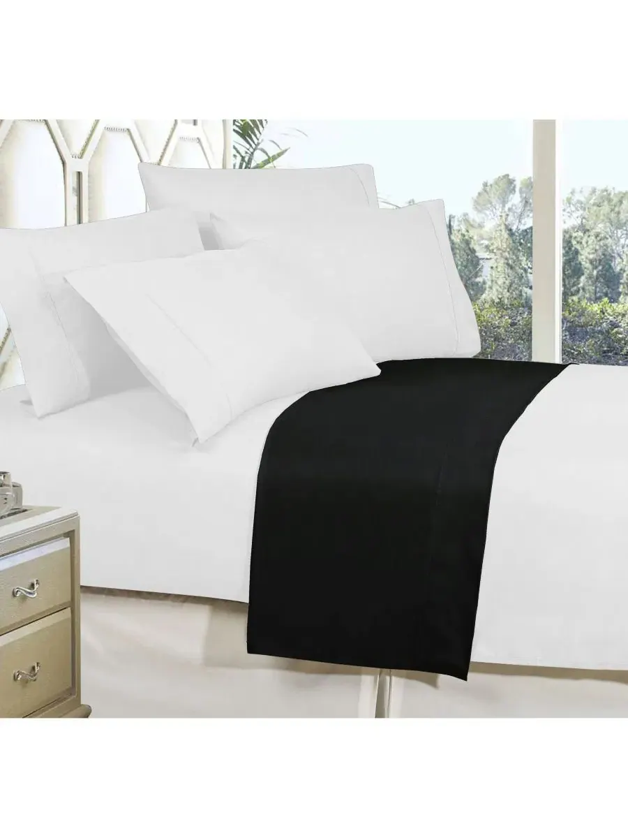 Простыня на резинке California King Elegant Comfort — изображение 2 из 2, черный