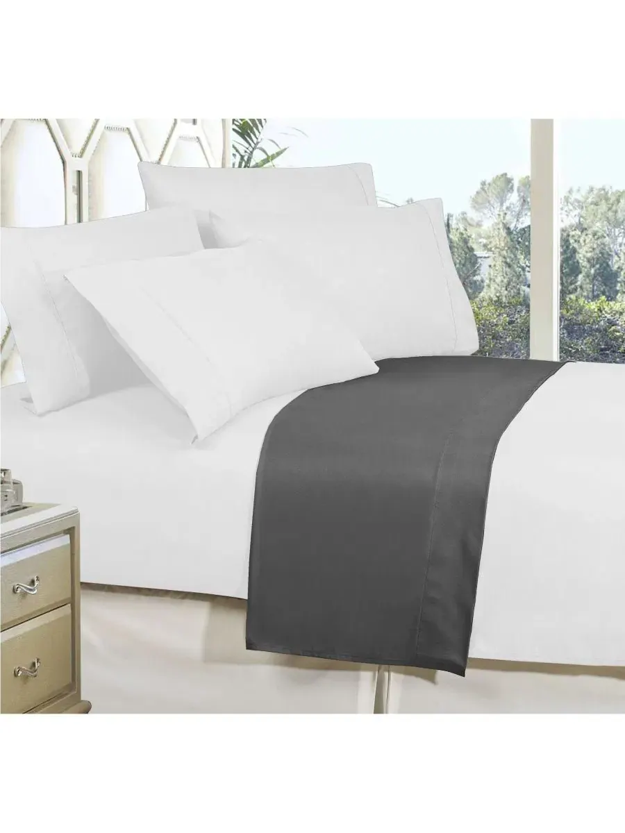 Простыня плоская California King Elegant Comfort — изображение 2 из 2, серый