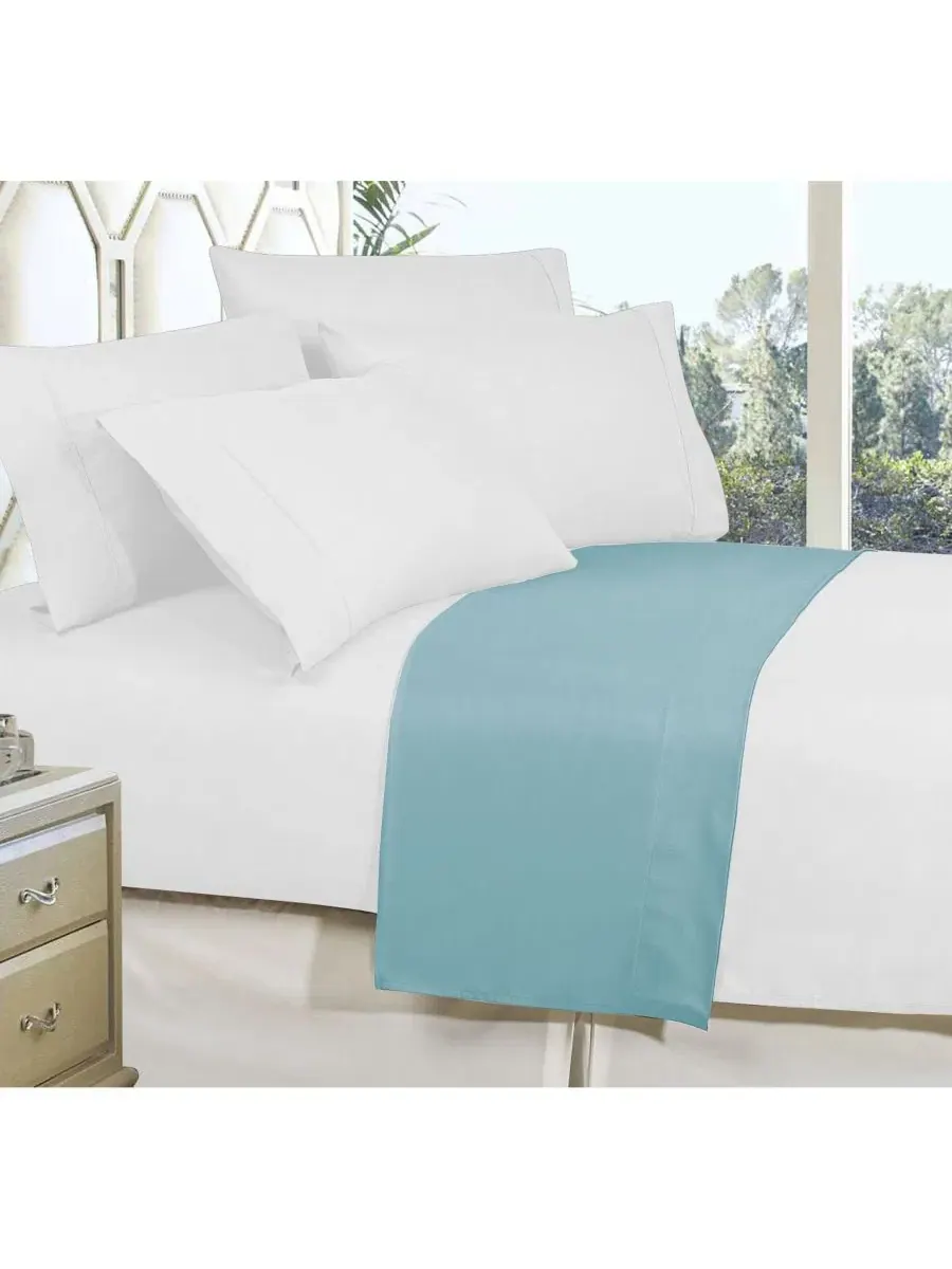 Простыня плоская California King из микрофибры Elegant Comfort — изображение 2 из 2, синий