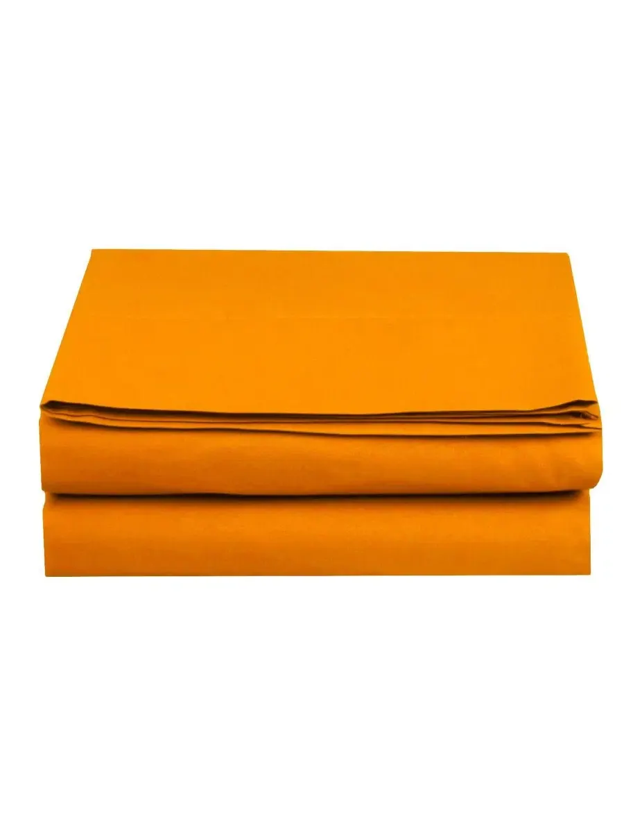 Простыня без резинки California King, шелковистая Elegant Comfort — оранжевый
