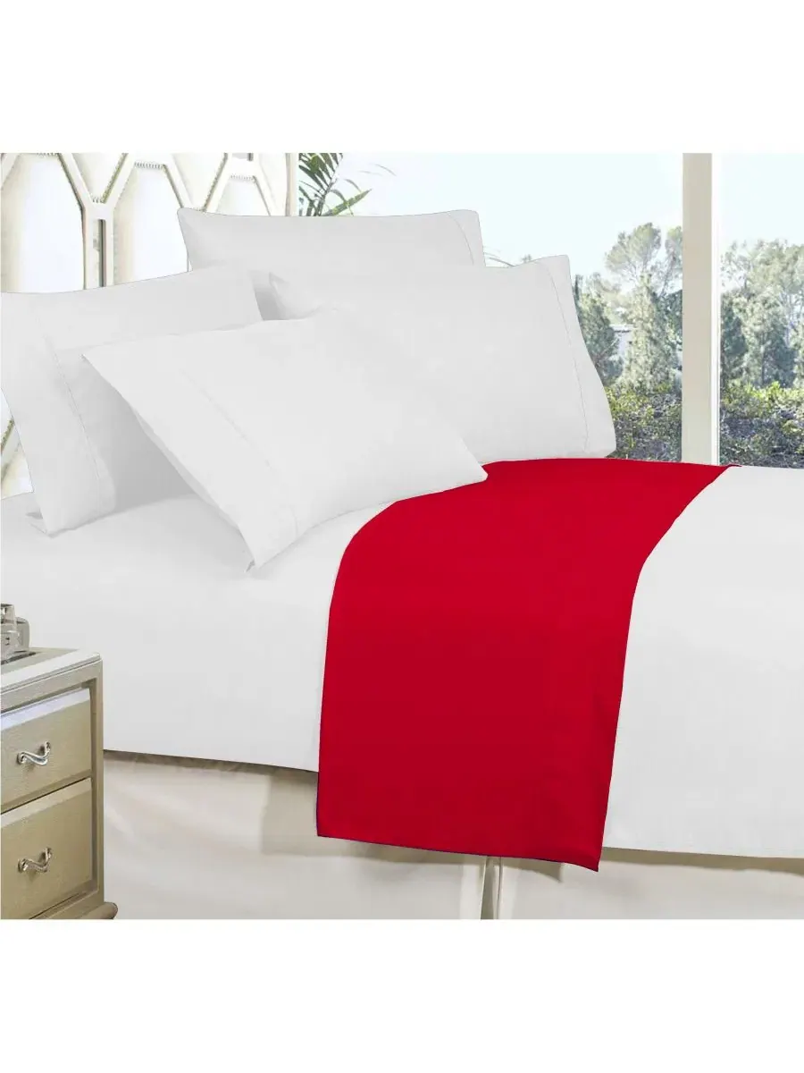 Простыня плоская California King из микрофибры Elegant Comfort — изображение 2 из 2, красный