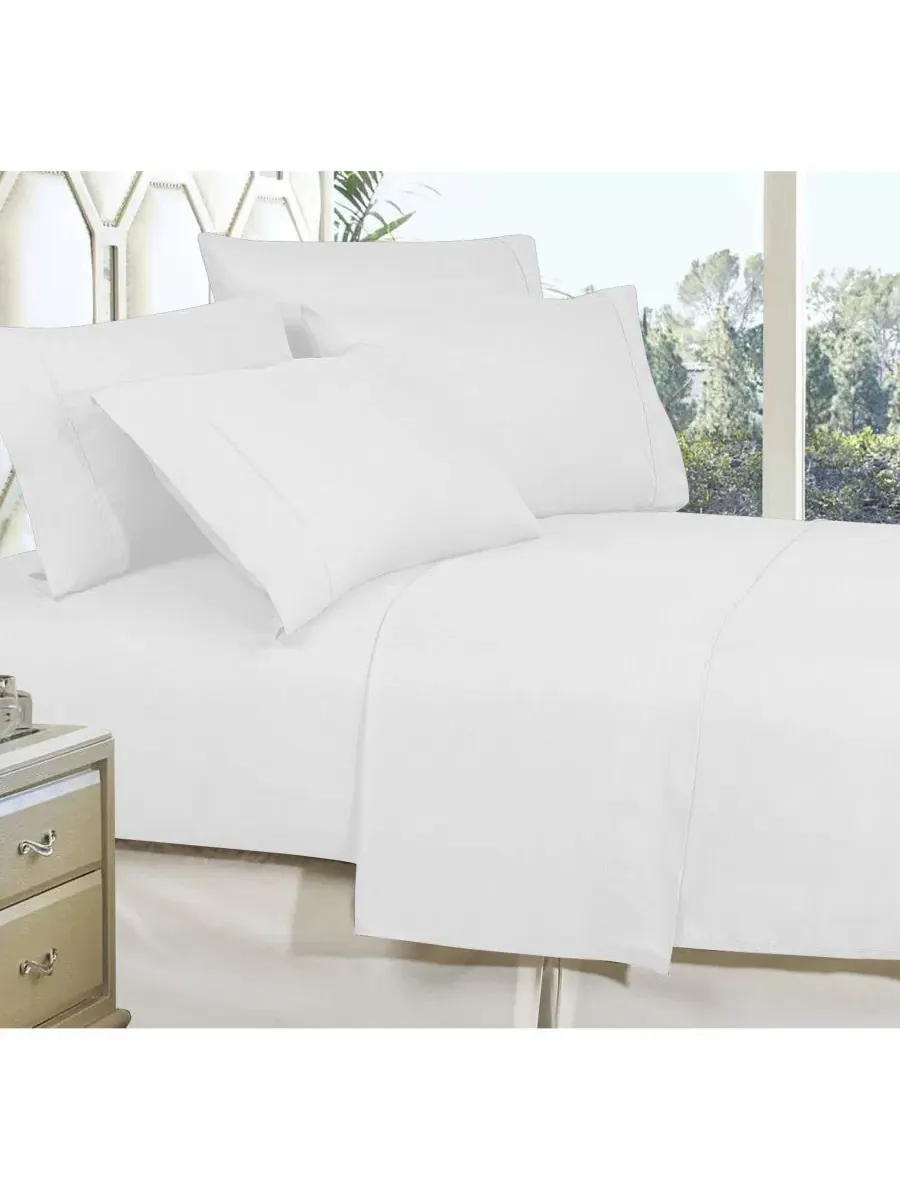 Простыня California King из микрофибры Elegant Comfort — изображение 5 из 6, белый
