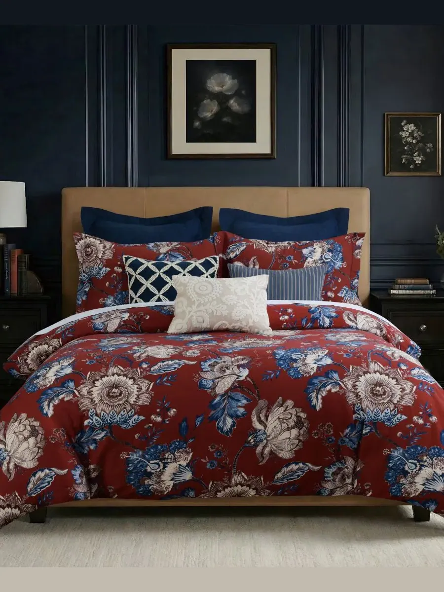 Комплект постельного белья Royce Reversible 3-Piece Duvet Cover Set, King/California King Levtex — красный