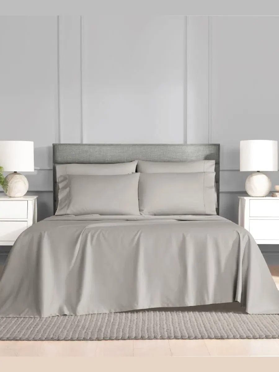 Комплект постельного белья сатиновый 6 предметов Brookline 1400 Fairfield Square Collection — изображение 3 из 5, серый