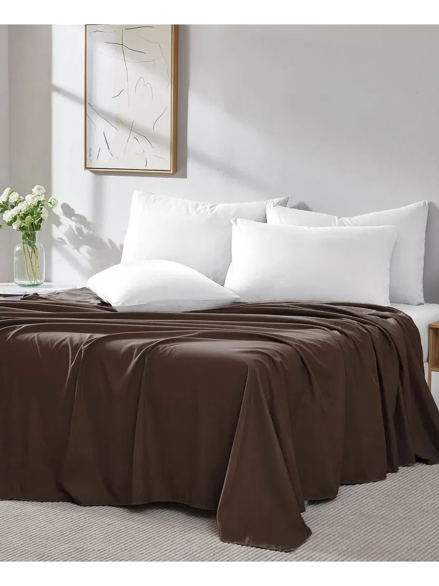 Комплект простыней из 2 шт., 168x244 см, Vilano Premium Ultra Soft Southshore Fine Linens — изображение 3 из 5, коричневый