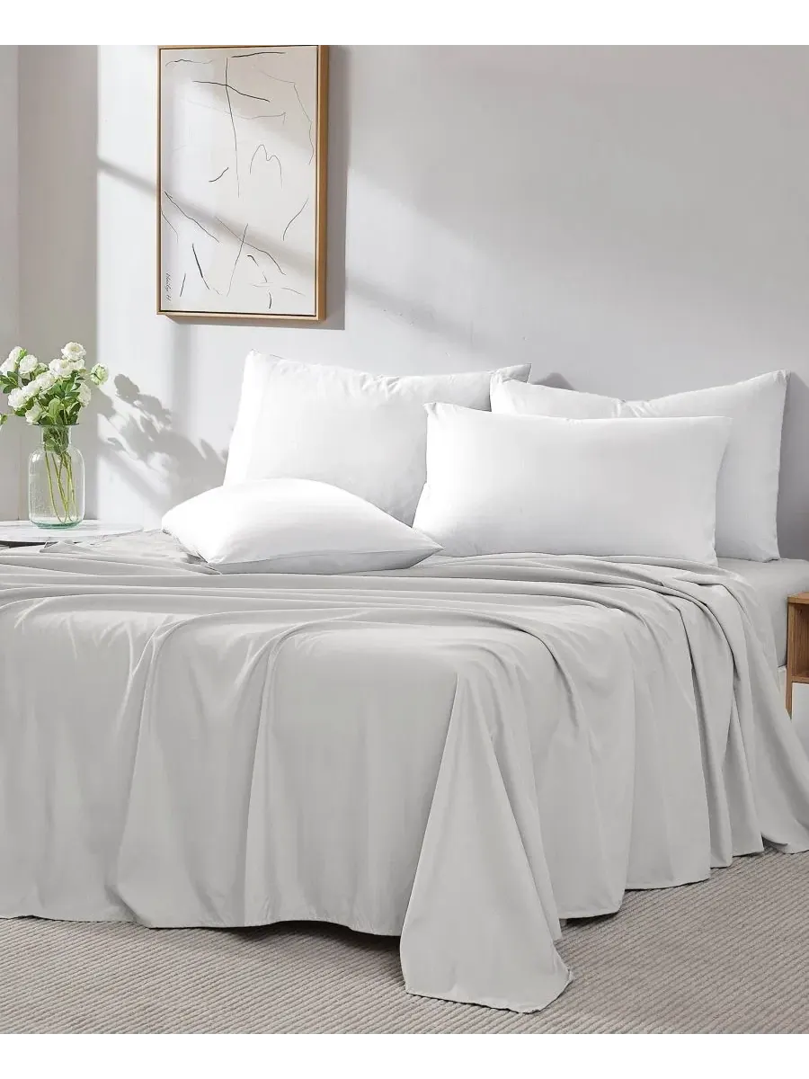 Комплект плоских простыней 2 шт., Twin, Vilano Southshore Fine Linens — изображение 3 из 5, светлый серый